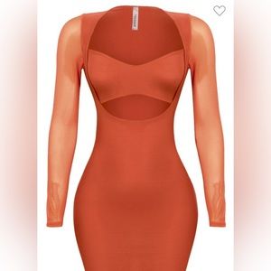 Orange classy w/bit of sexy orange fitted dress